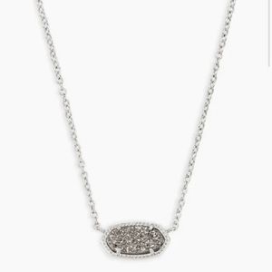 Kendra Scott Elisa Pendant Necklace in in Platinum Drusy